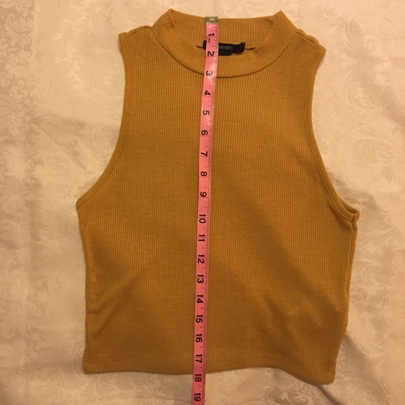 F21 Mustard Turtleneck Crop Top - Picture 5 of 6